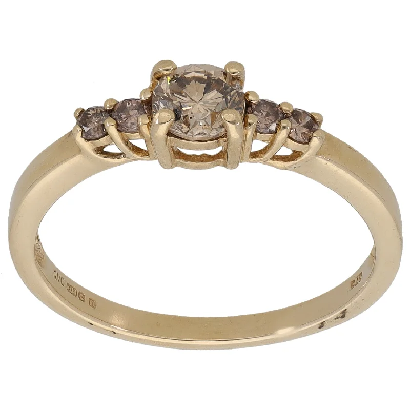 Oak grain rings-9ct Gold 0.57ct Diamond Dress/Cocktail Ring Size Q