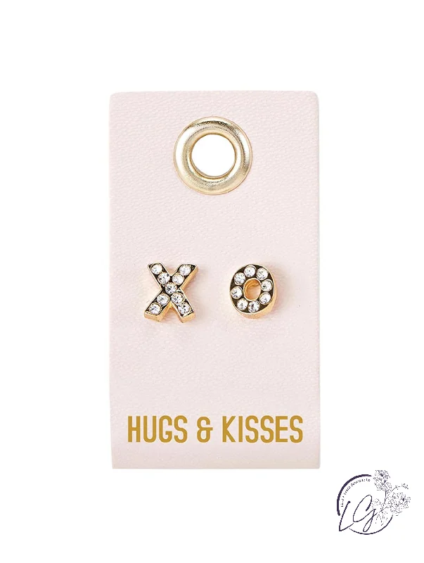 Bright pearl earrings-Stud Love Wedding - Hugs & Kisses