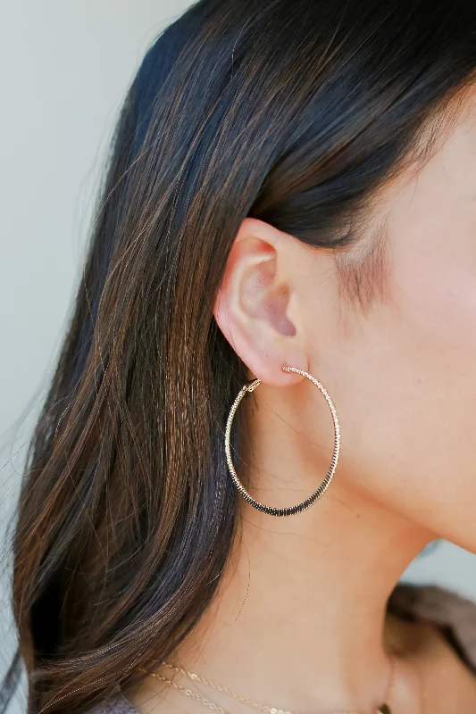 Light enamel earrings-Gia Gold Textured Small Hoop Earrings