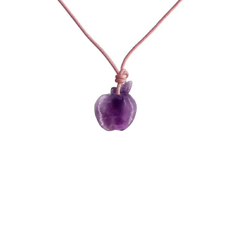 Danburite necklaces-Teens Apple Necklace In Amethyst