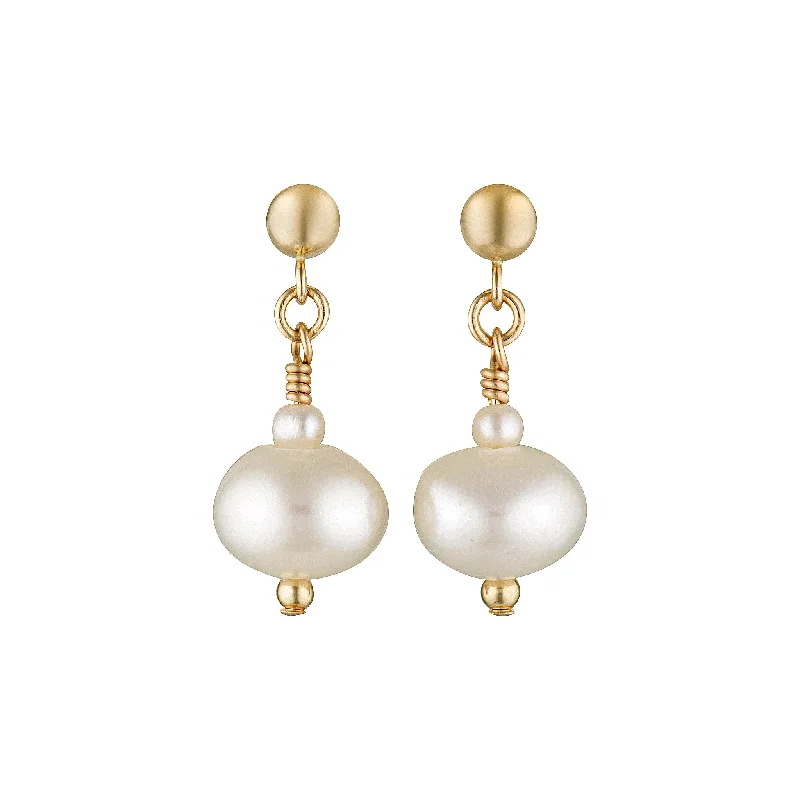 Soft texture earrings-Grace Stud Earrings ~ Pearl