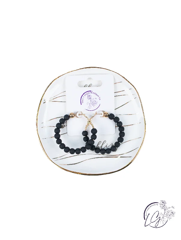 Eclipse phase earrings-Rubber Beaded Hoop