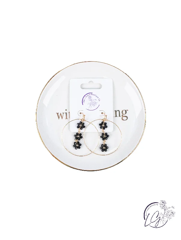 Fine threader earrings-Drop Hoop Earrings