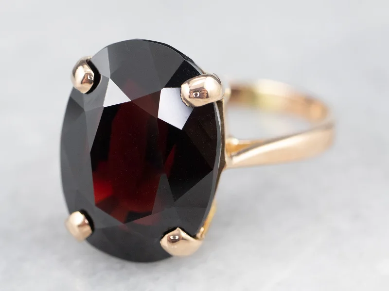 Strand cord rings-Vintage Garnet Cocktail Ring