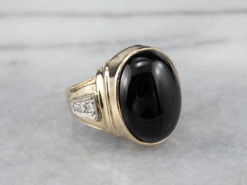 Fluorite gem rings-This bold vintage men‚Äôs onyx ring is an iconic classic! This...