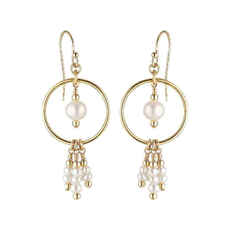 Goshenite earrings-Otis Earrings ~ Pearl