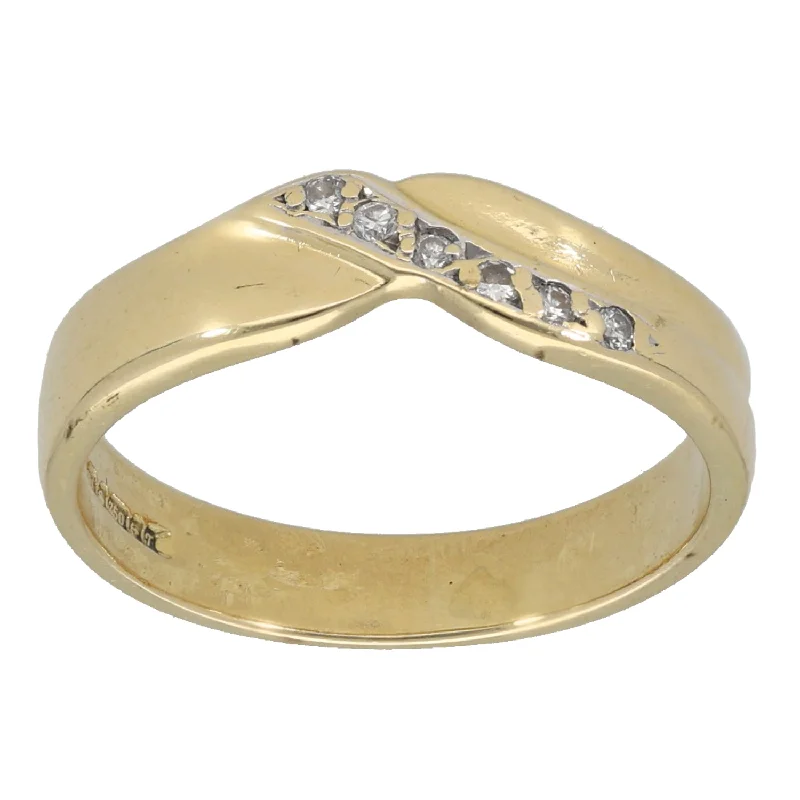 Stacked design rings-18ct Gold 0.06ct Diamond Half Eternity Ring Size M