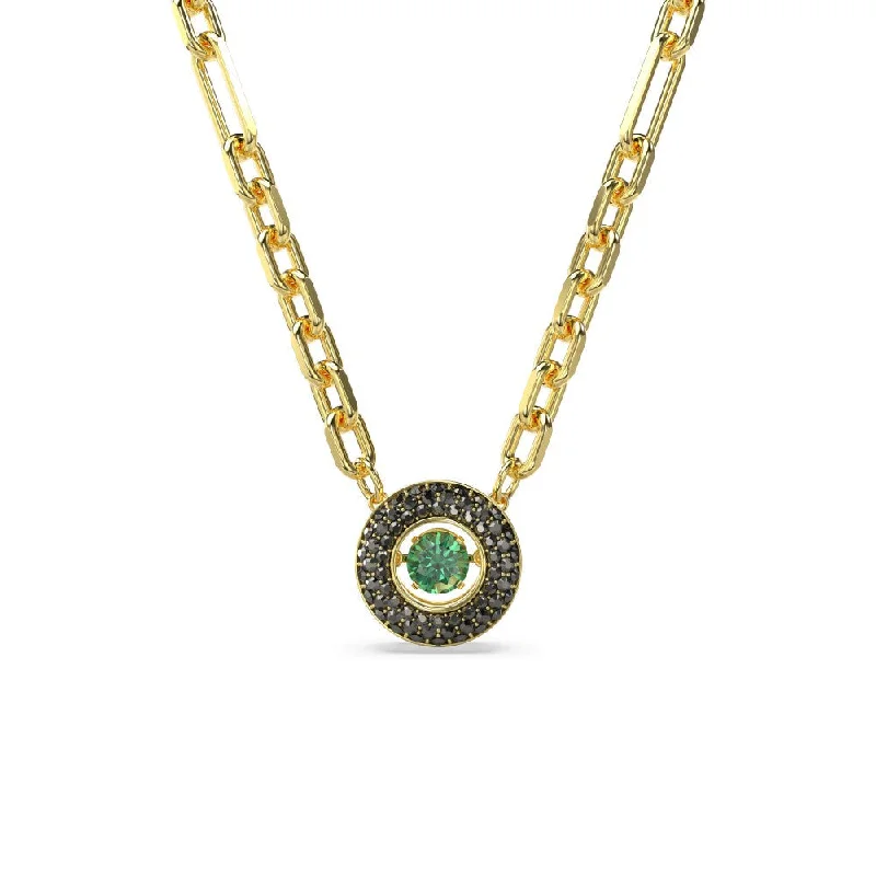 Grass weave necklaces-Swarovski Women's Una Green Crystal Necklace 5665238