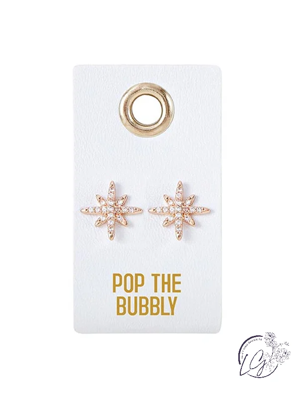 Firm ring earrings-Stud Love Wedding - Pop the Bubbly