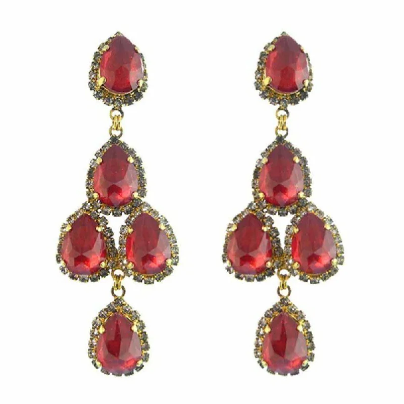 Small heart earrings-Dutchess Of Fabulous Earrings in Ruby