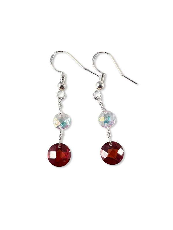 Ripple motif earrings-Swarovski Crystal Lollipop Earrings