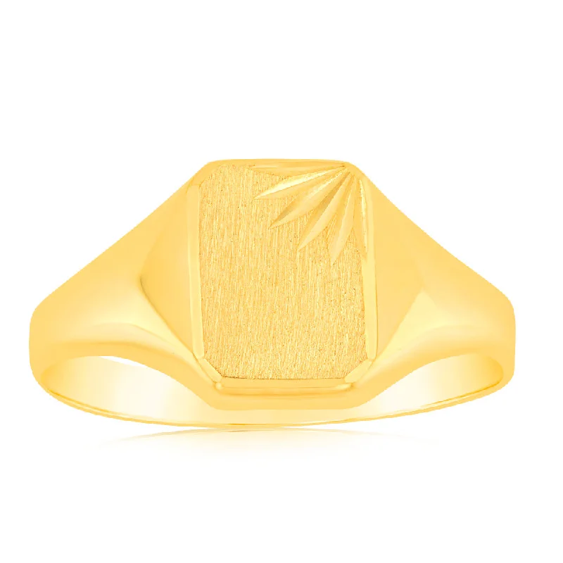 Rope loop rings-9ct Yellow Gold Signet Gents Ring