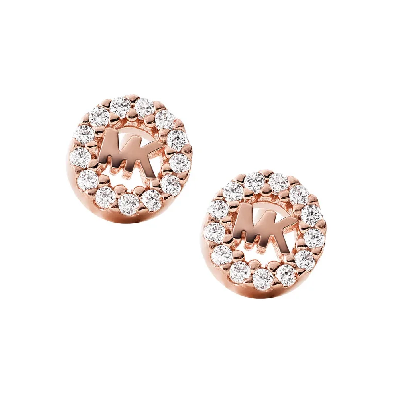 Octagon shape rings-Michael Kors Rose Gold Plated Sterling Silver Premium Logo Stud Earring