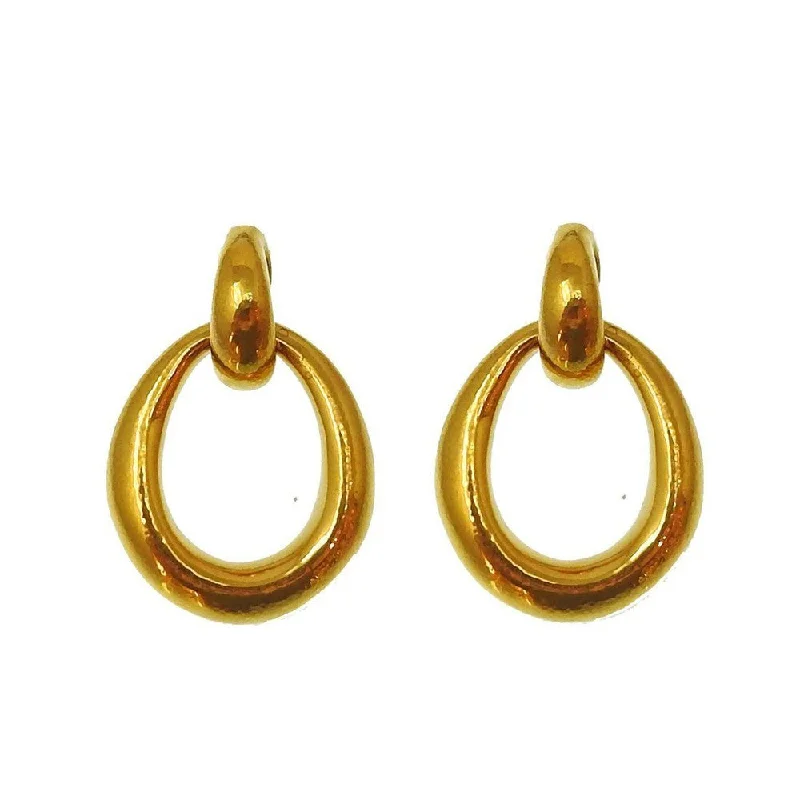 Old medallion earrings-Oval Teardrop Hoop Earrings