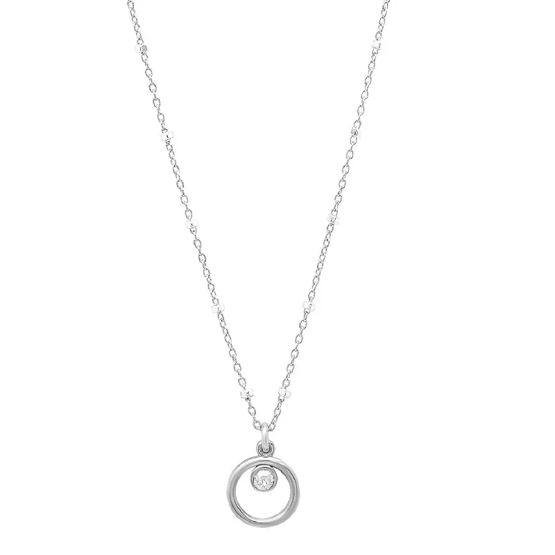 Woven link necklaces-Women's Eternity Circle Necklace In Sterling/silvershade