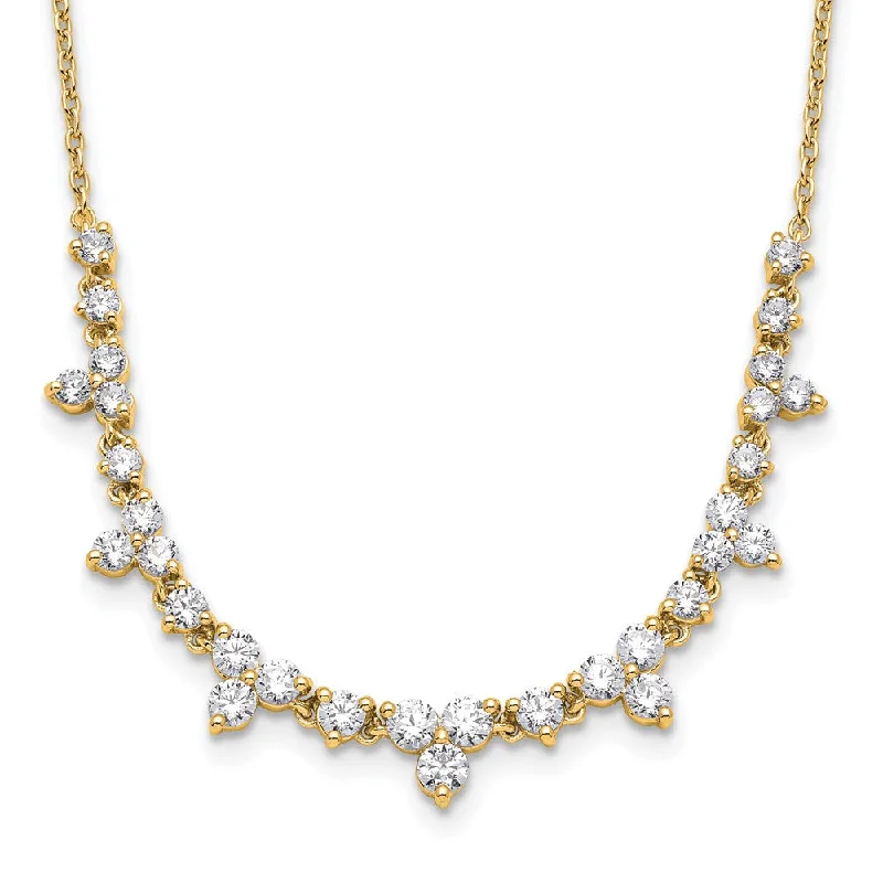 Small stone necklaces-14k Yellow Gold 1 1/2 Ct Lab Grown Diamond Necklace 18" Clarity VS, Color D-E