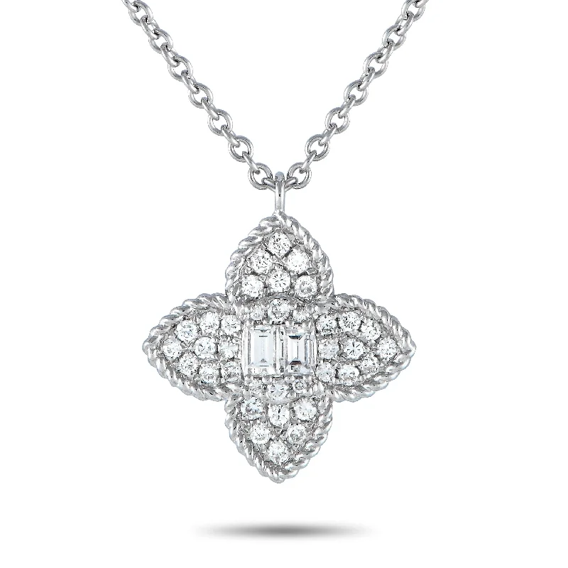 Gem-twisted necklaces-LB Exclusive 18K White Gold 0.45ct Diamond Pendant Necklace ANK-19931