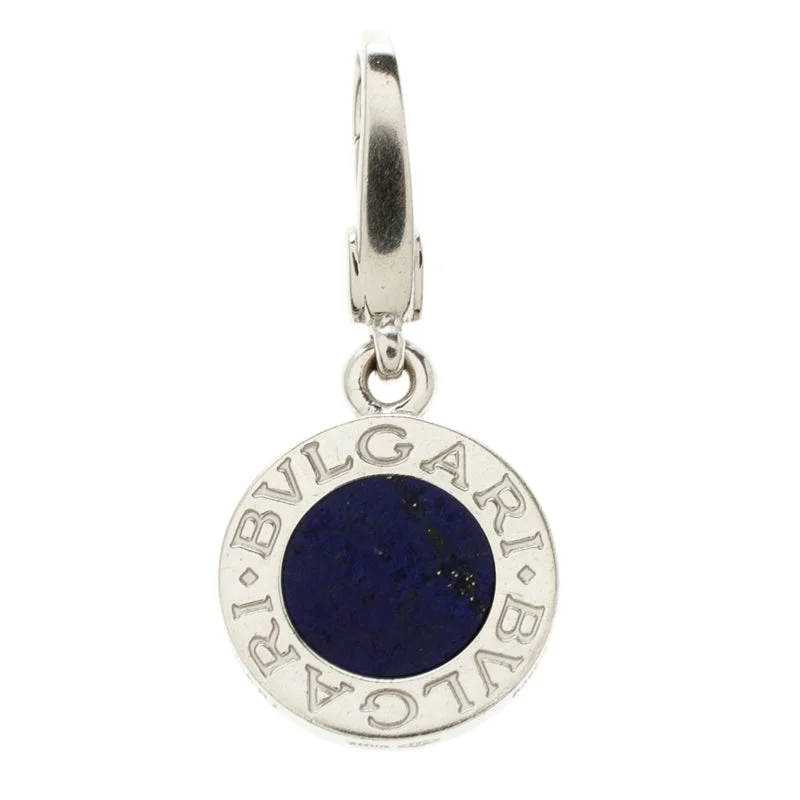 Tourmaline pendant necklaces-Bvlgari Lapis Lazuli 18K White Gold Pendant Charm