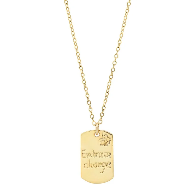 Solid link necklaces-Women's Vermeil "resolutions We Can All Keep" Dogtags Max Necklace In Embrace Change