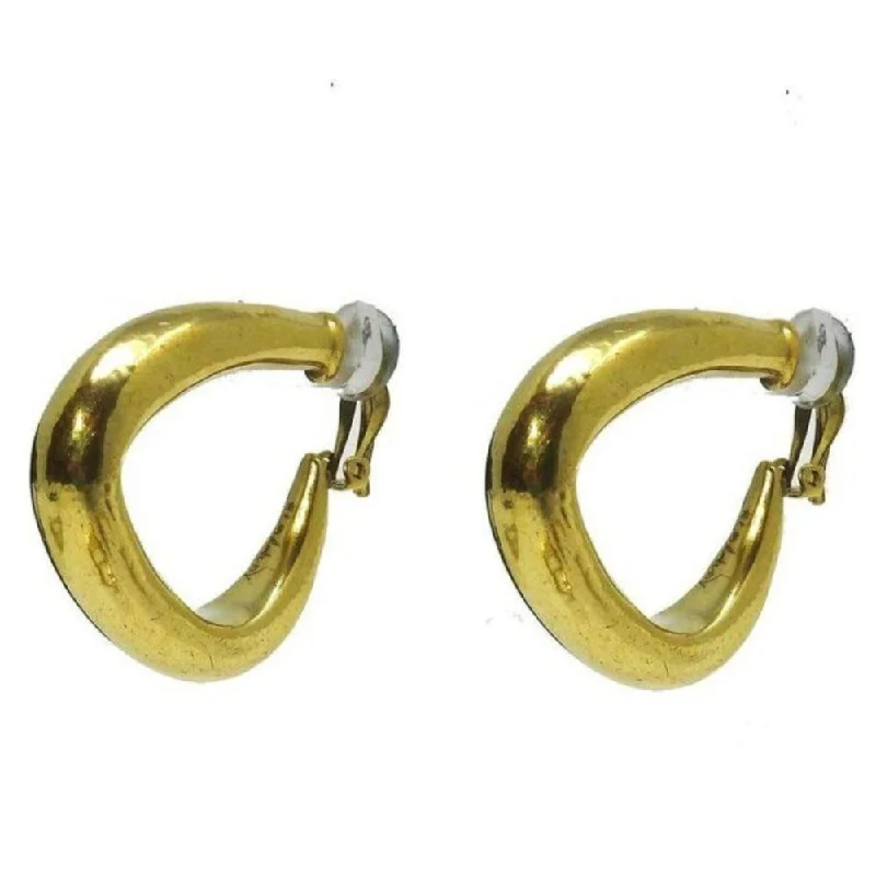 Antique gold earrings-Triangle Hoop Clip Earrings