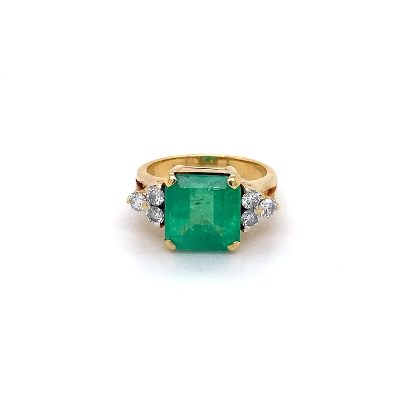 Stone stack rings-18k Estate Emerald Ring