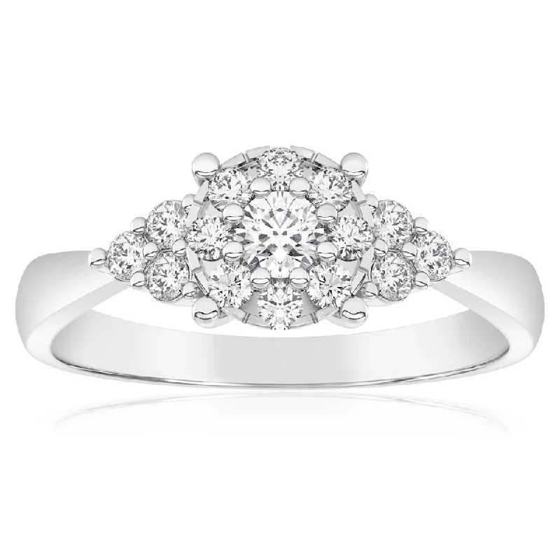 Sharp star rings-Luminesce Lab Grown 40pt Diamond Dress Ring in 9ct White Gold