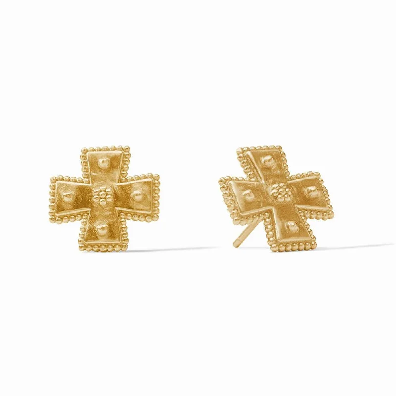 Leafy pattern earrings-Canterbury Studs