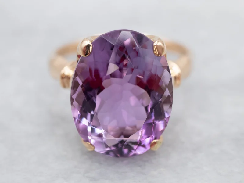 Danburite rings-Bold Amethyst Statement Ring