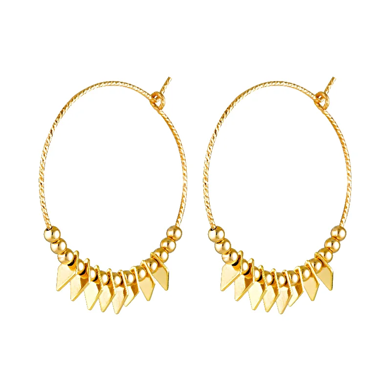 Fiber fringe earrings-Caracas Hoops