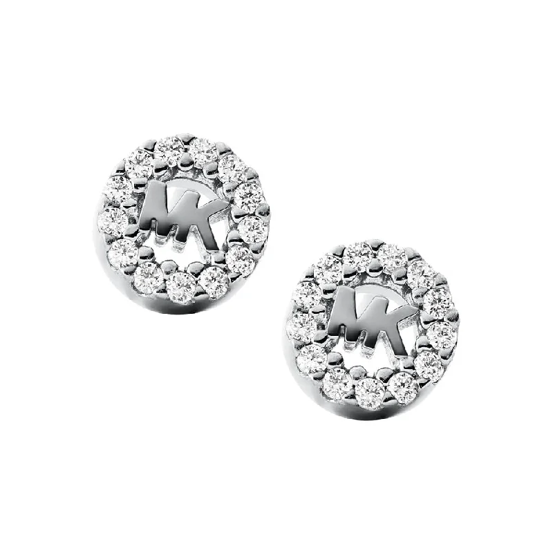 Fine pearl rings-Michael Kors Sterling Silver Premium Logo Stud Earring