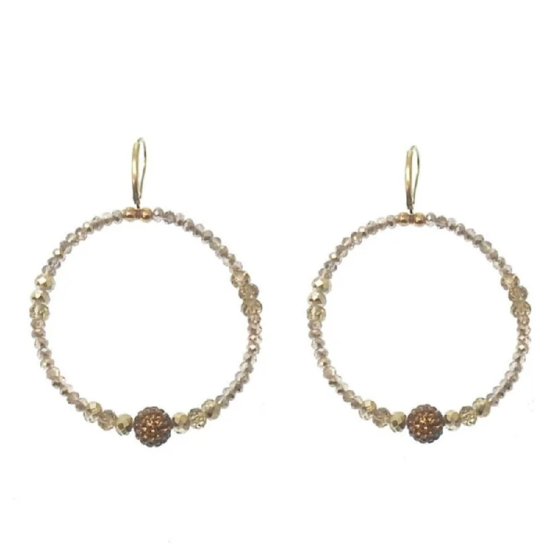 Oak wood earrings-Daisy Hoop Earrings