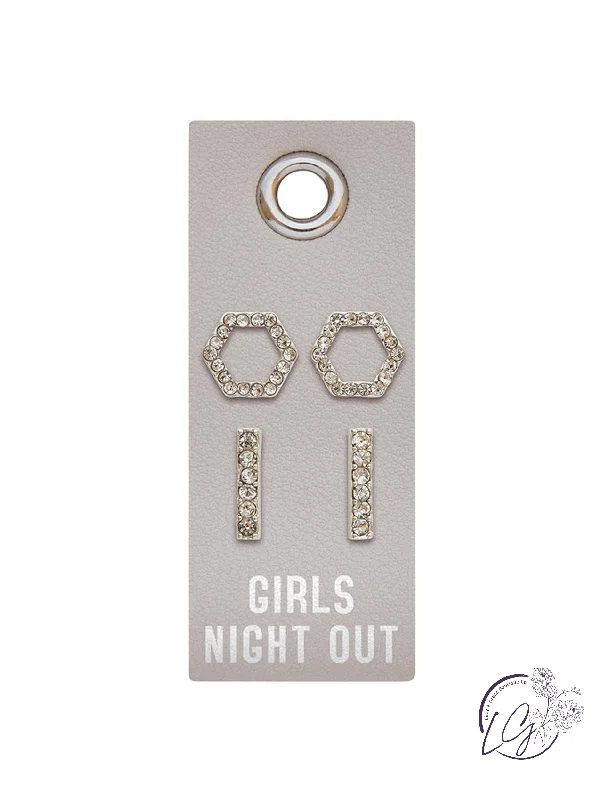 Soft drop earrings-Silver Stud Earrings - Girls Night Out