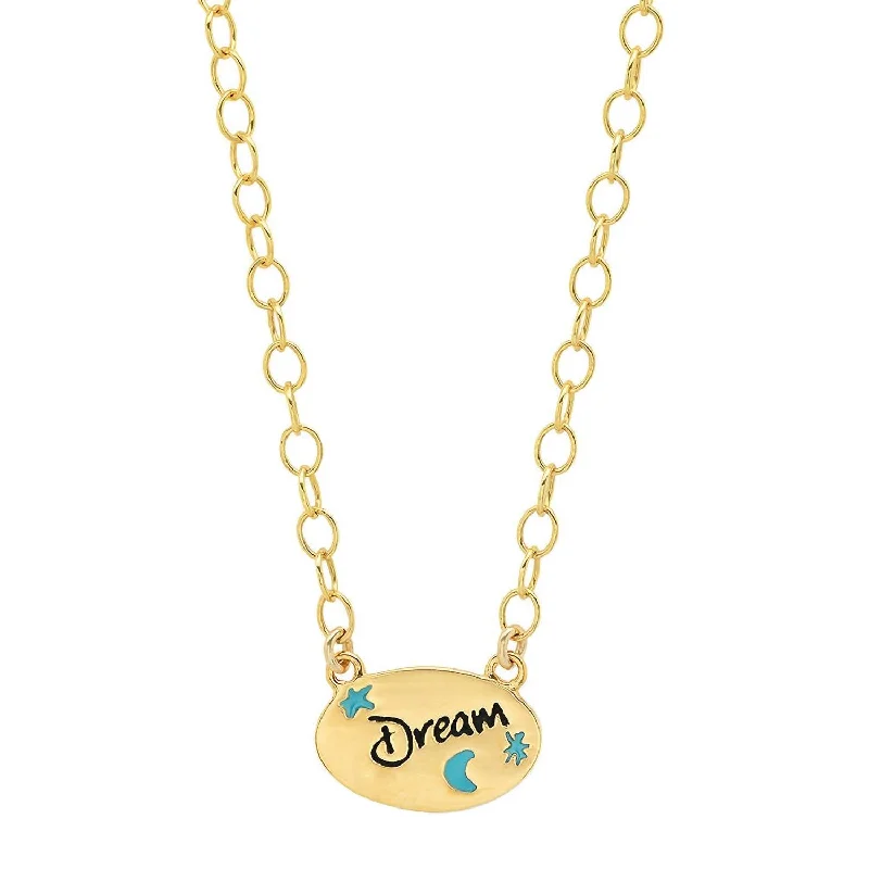 Light beaded necklaces-Women's Enamel Oval Necklace - Dream In Vermeil