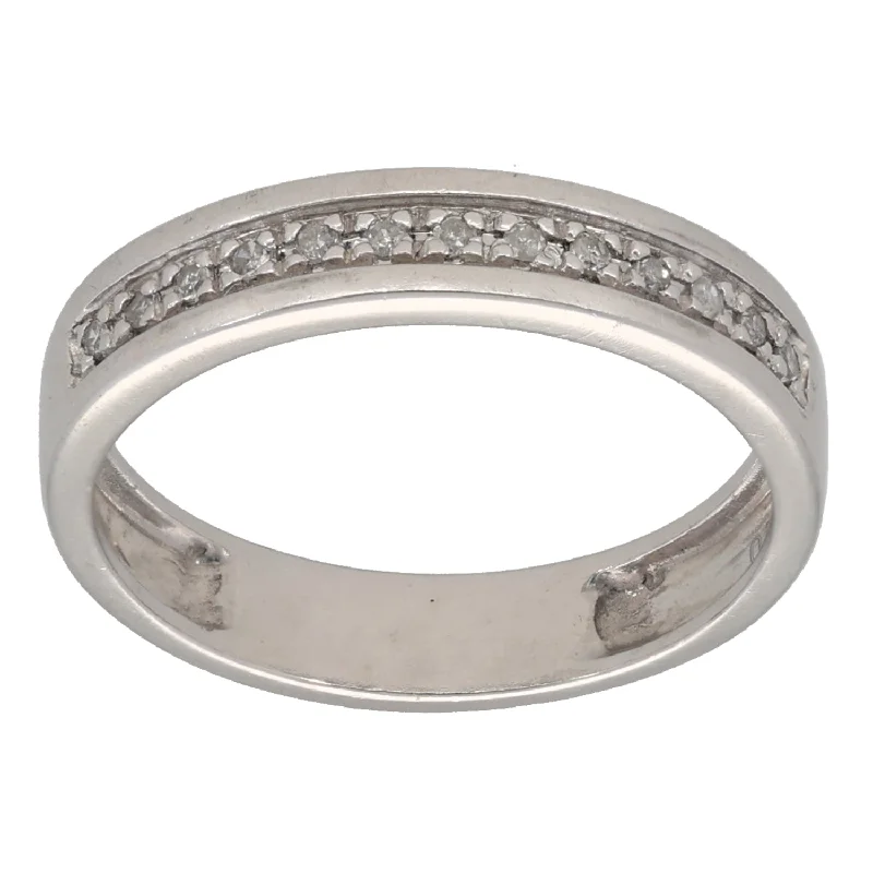 Cast name rings-9ct White Gold 0.10ct Diamond Half Eternity Ring Size K