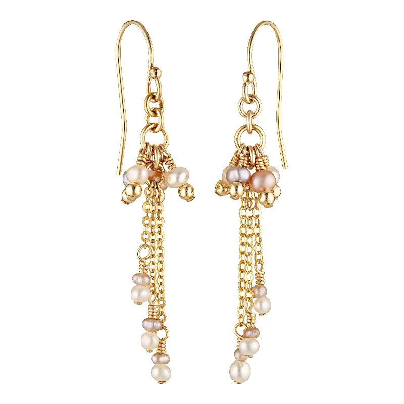 Slim rose earrings-Rosa Earrings ~ Pearl