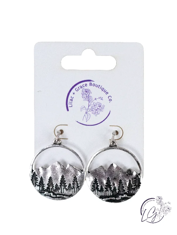 Layered drop earrings-Alpine Adventure Hoop Earrings