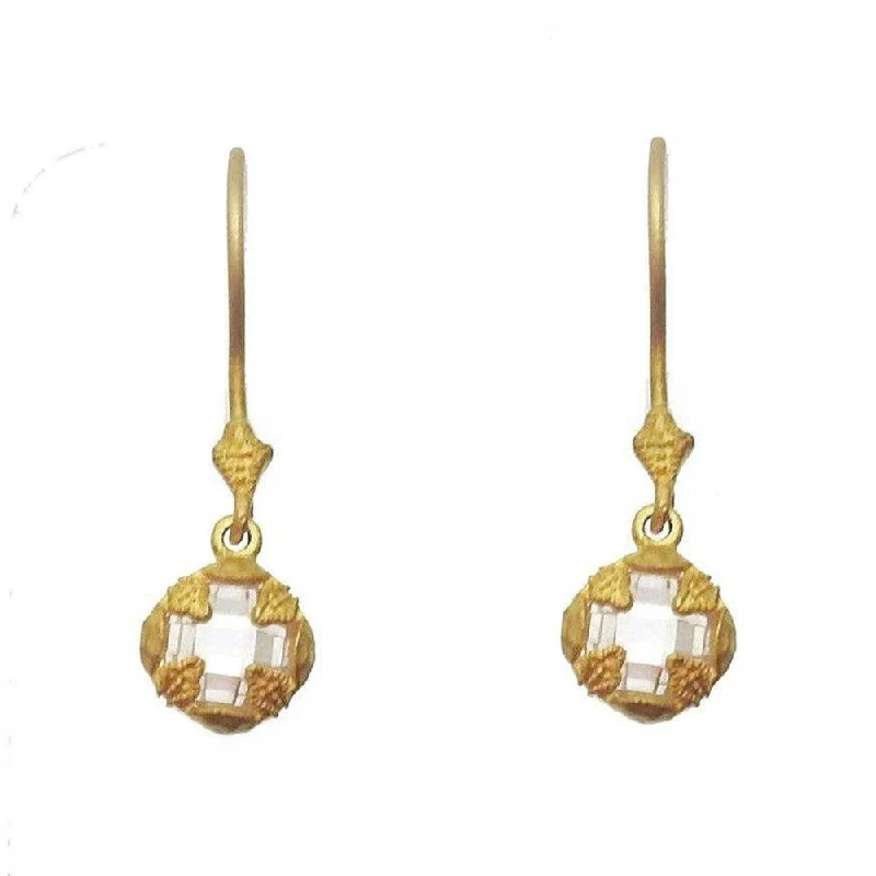 Octagon dangle earrings-Stone Drop Earrings