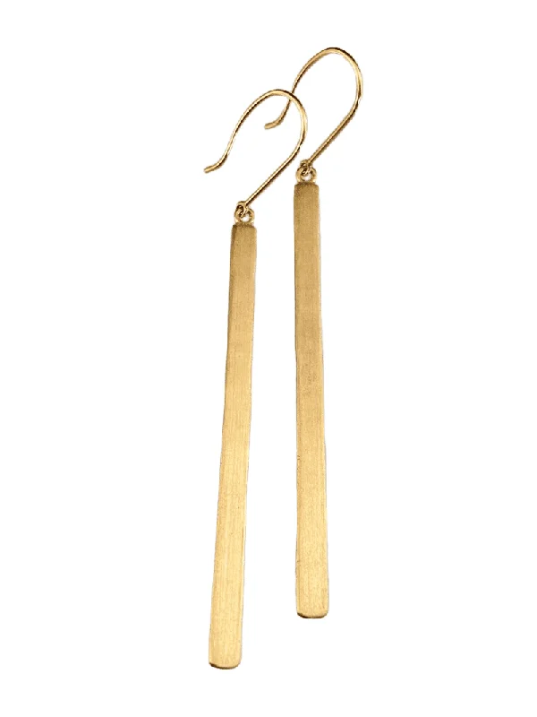 Trekker weave earrings-14K Gold Matchstick Earrings