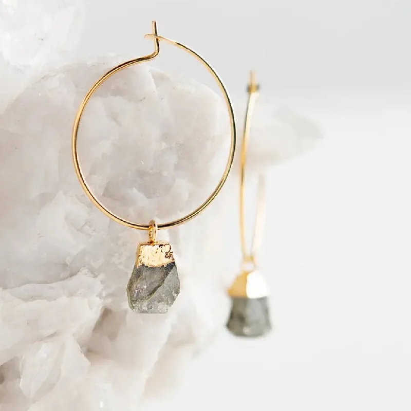 Vintage drop earrings-Bella Earrings - Labradorite