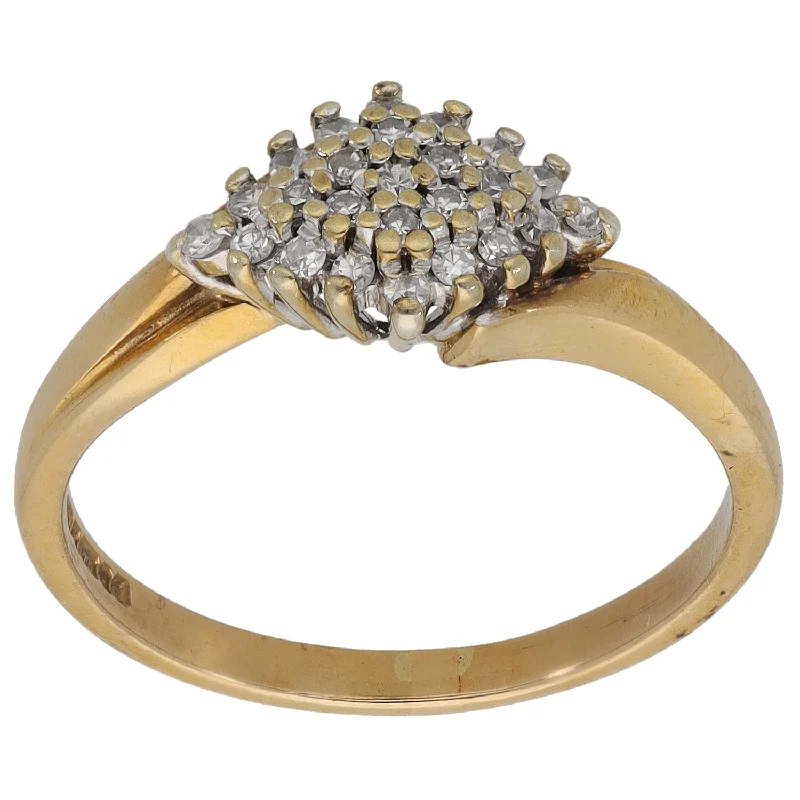 Clear diamond rings-9ct Gold 0.11ct Diamond Dress/Cocktail Ring Size N