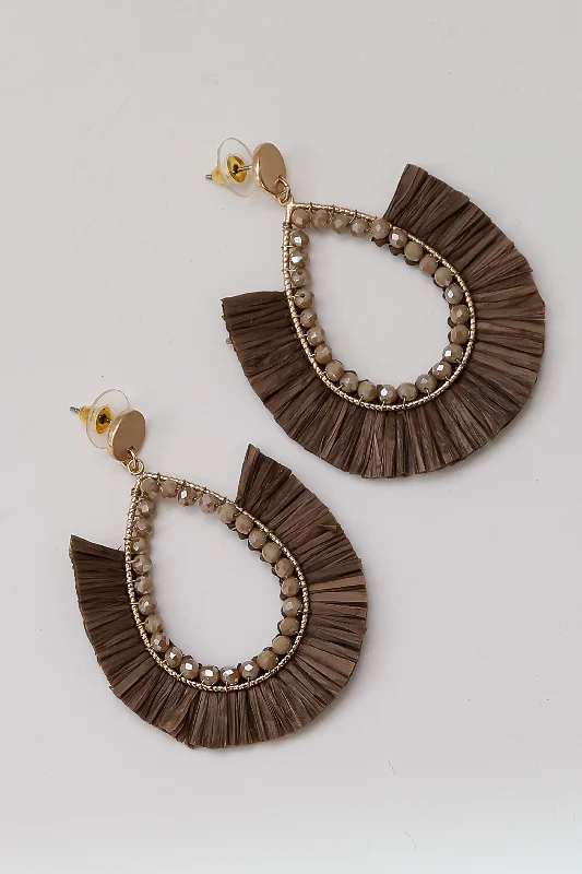 Etched disc earrings-Ellie Fringe Statement Earrings