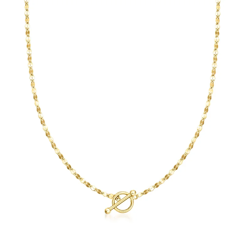 Etched disc necklaces-RS Pure by Ross-Simons 18kt Gold Vermeil Lumachina-Chain Toggle Necklace