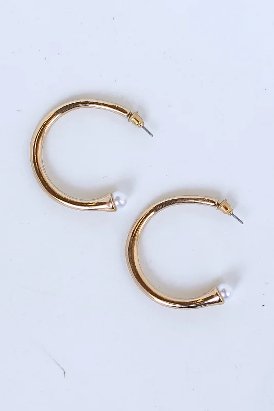 Java tile earrings-FINAL SALE - Rachelle Gold Hoop Earrings