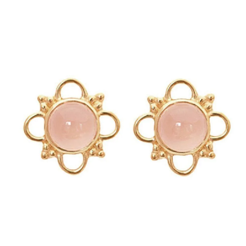 Cast art earrings-Milan Pink Chalcedony Earrings