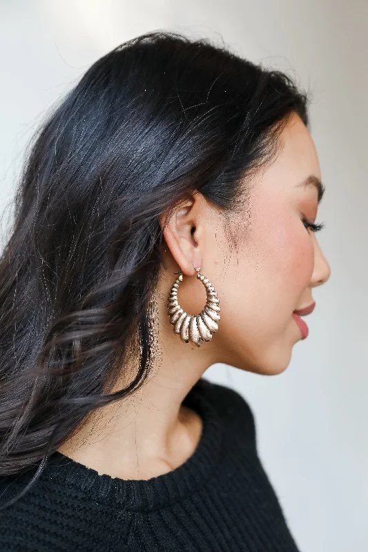 Firm ring earrings-FINAL SALE - Ashton Gold Statement Hoop Earrings