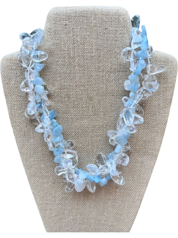 Oak wood necklaces-Women's Icy Twist Necklace In Frost Blue