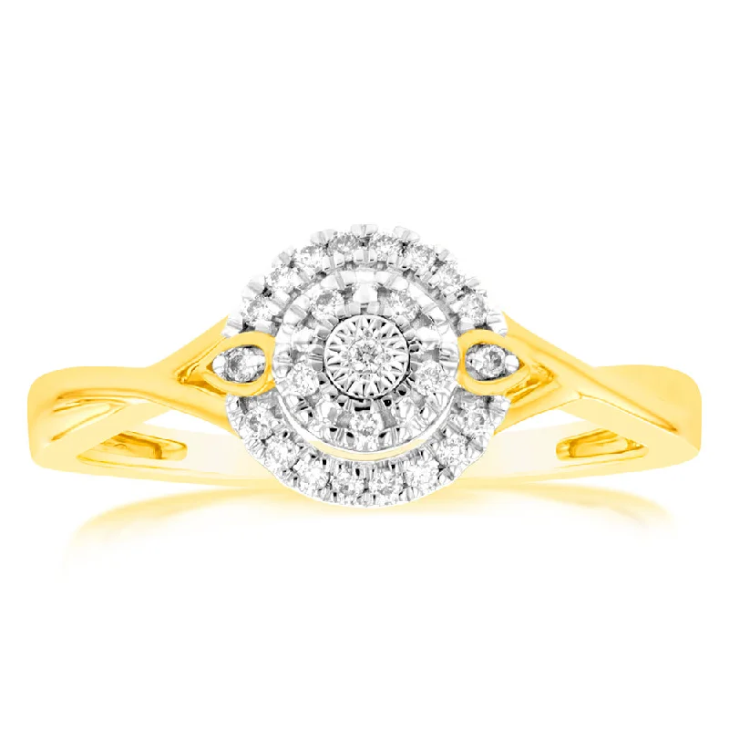 Rosebud rings-9ct Yellow Gold Diamond Dress Ring