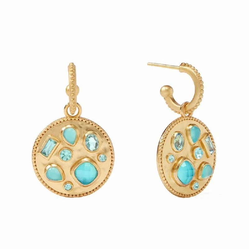 Sleek gloss earrings-Antonia Mosaic Hoop and Charm Earring