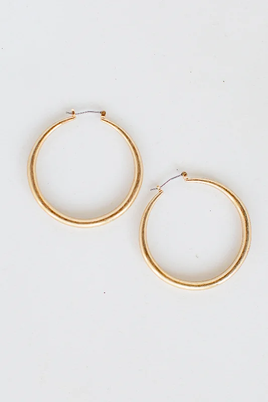 Citrine stud earrings-FINAL SALE - Dani Gold Hoop Earrings