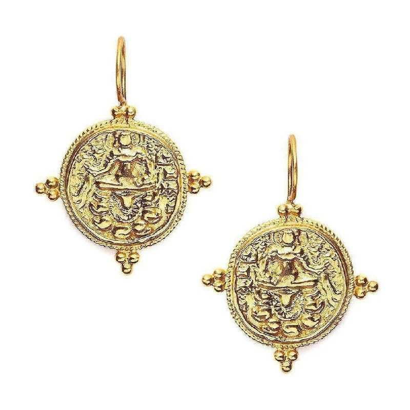 Antique gold earrings-Quatro Coin Earrings